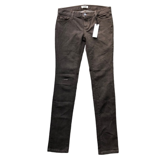 L’AGENCE Brown Distressed Mid Rise Skinny Jeans Size 26 - Picture 1 of 10